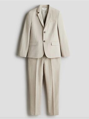 H&M Light Beige Boy’s Two-Piece Suit Blazer & Trousers / NWT